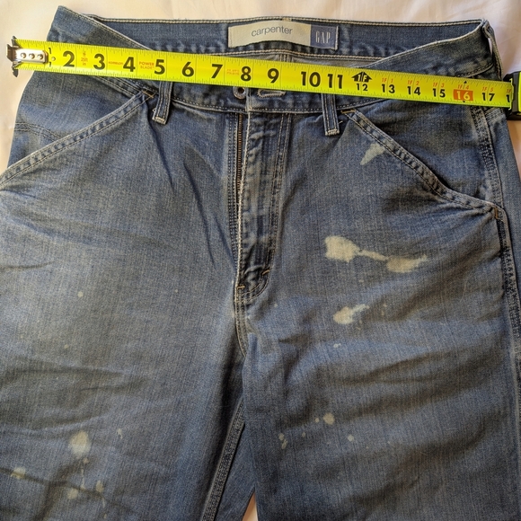GAP Blue Boyfriend Carpenter Jeans with Distressing - Picture 2 of 6